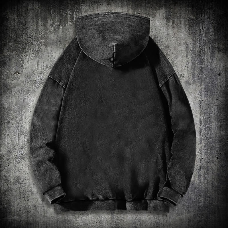 WorldNorse Wikinger-Kapuzenpullover „Old Man Vegvisir“ gewaschen - image 2