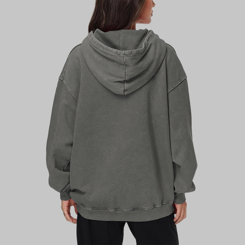 WorldNorse Gothic Raven Vegvisir Print verwaschener Kapuzenpullover - image 18