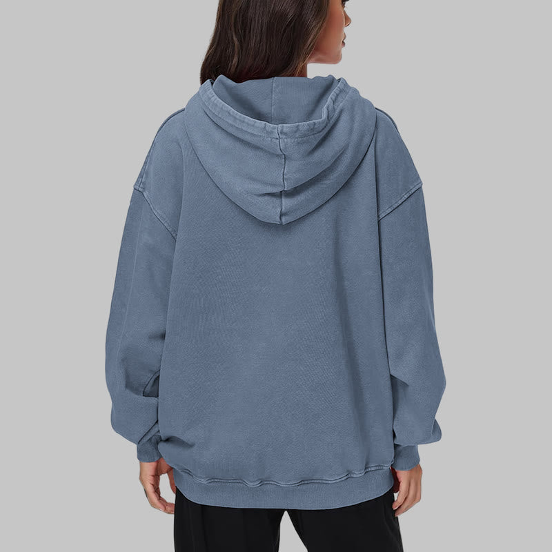 WorldNorse Gothic Raven Vegvisir Print verwaschener Kapuzenpullover - image 25