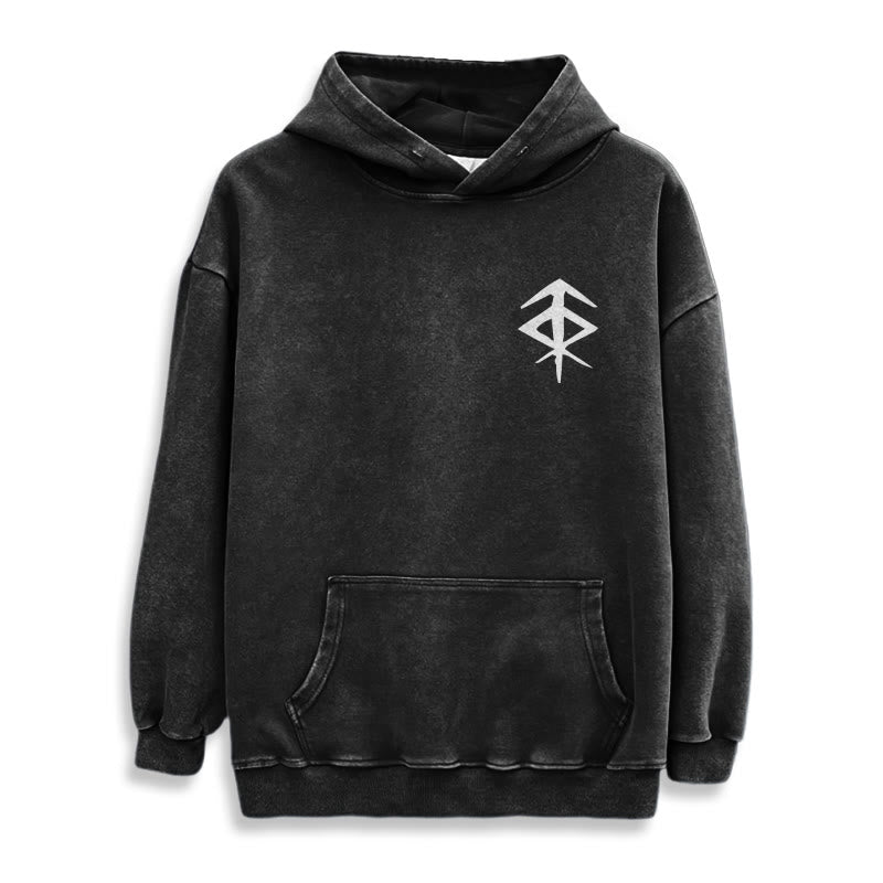 WorldNorse Vegvisir Kapuzenpullover mit beidseitigem Aufdruck, gewaschen - image 4