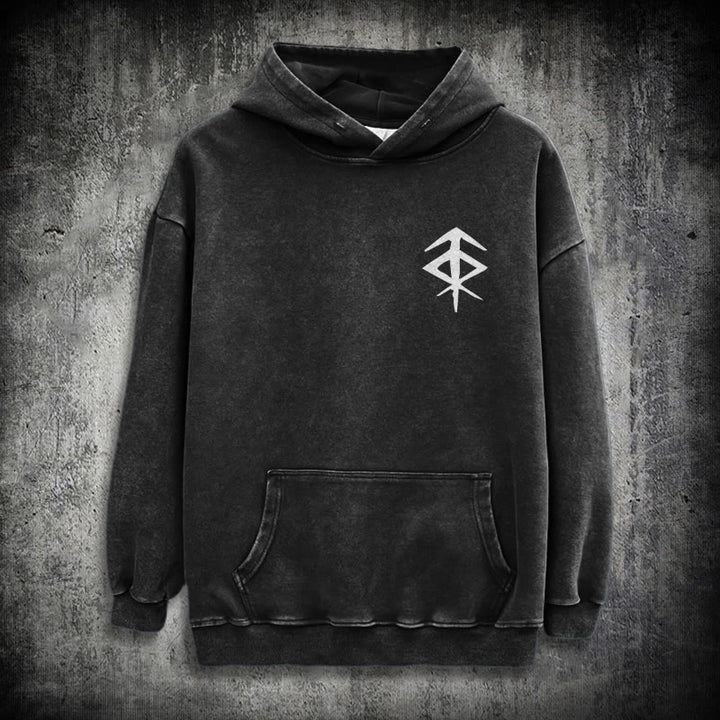 WorldNorse Vegvisir Kapuzenpullover mit beidseitigem Aufdruck, gewaschen - image 2