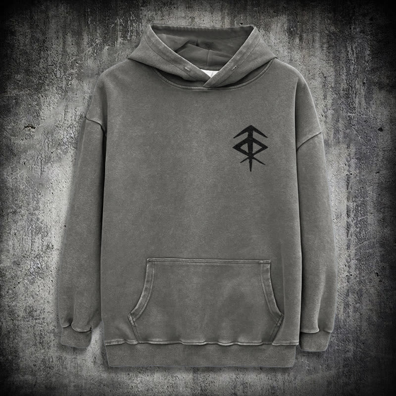 WorldNorse Vegvisir Kapuzenpullover mit beidseitigem Aufdruck, gewaschen - image 16