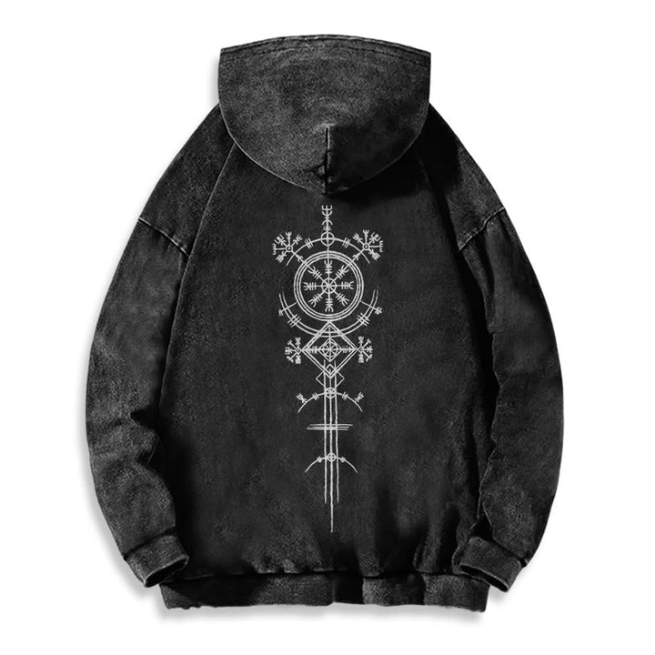 WorldNorse Vegvisir Kapuzenpullover mit beidseitigem Aufdruck, gewaschen - image 5