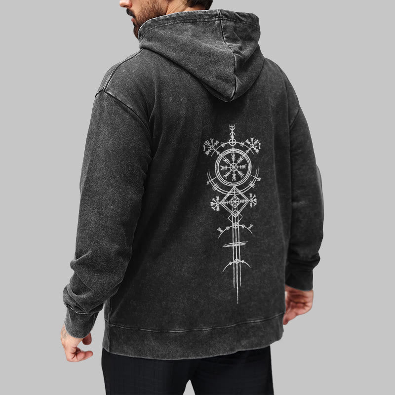 WorldNorse Vegvisir Kapuzenpullover mit beidseitigem Aufdruck, gewaschen - image 7