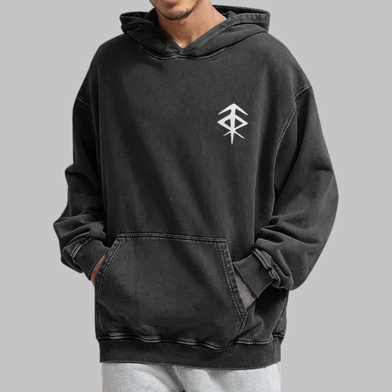 WorldNorse Vegvisir Kapuzenpullover mit beidseitigem Aufdruck, gewaschen - image 7