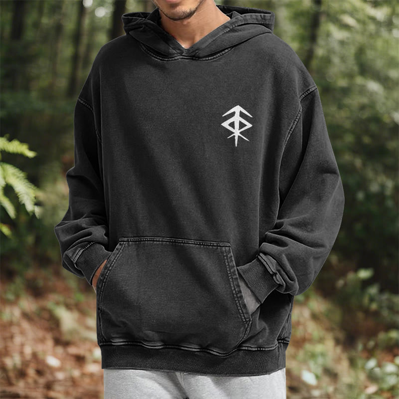 WorldNorse Vegvisir Kapuzenpullover mit beidseitigem Aufdruck, gewaschen - image 8