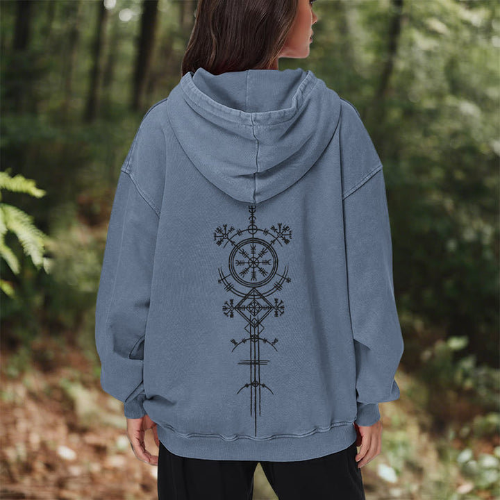 WorldNorse Vegvisir Kapuzenpullover mit beidseitigem Aufdruck, gewaschen - image 27