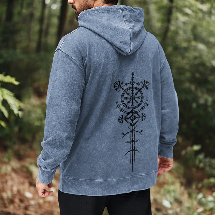 WorldNorse Vegvisir Kapuzenpullover mit beidseitigem Aufdruck, gewaschen - image 25