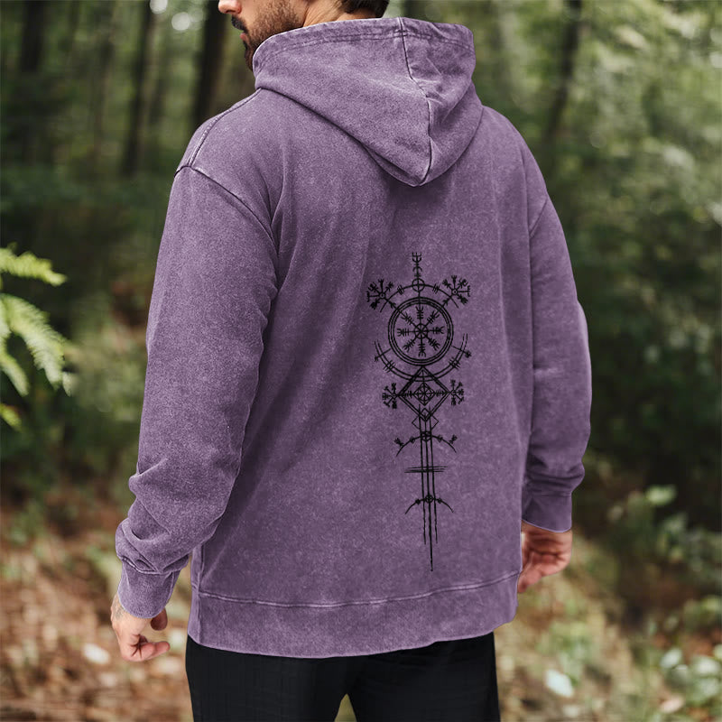 WorldNorse Vegvisir Kapuzenpullover mit beidseitigem Aufdruck, gewaschen - image 37