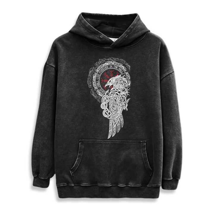 WorldNorse Celtic Raven Helm Of Awe Gewaschener Kapuzenpullover - image 3