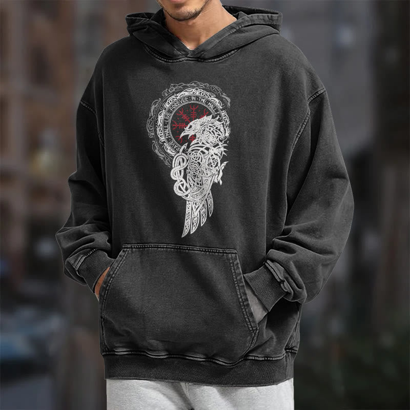 WorldNorse Celtic Raven Helm Of Awe Gewaschener Kapuzenpullover - image 8