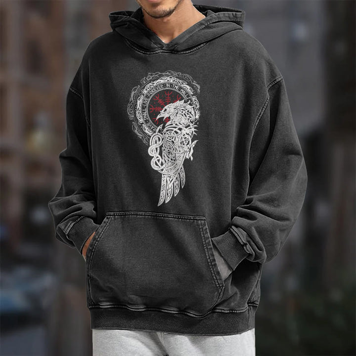 WorldNorse Celtic Raven Helm Of Awe Gewaschener Kapuzenpullover - image 8