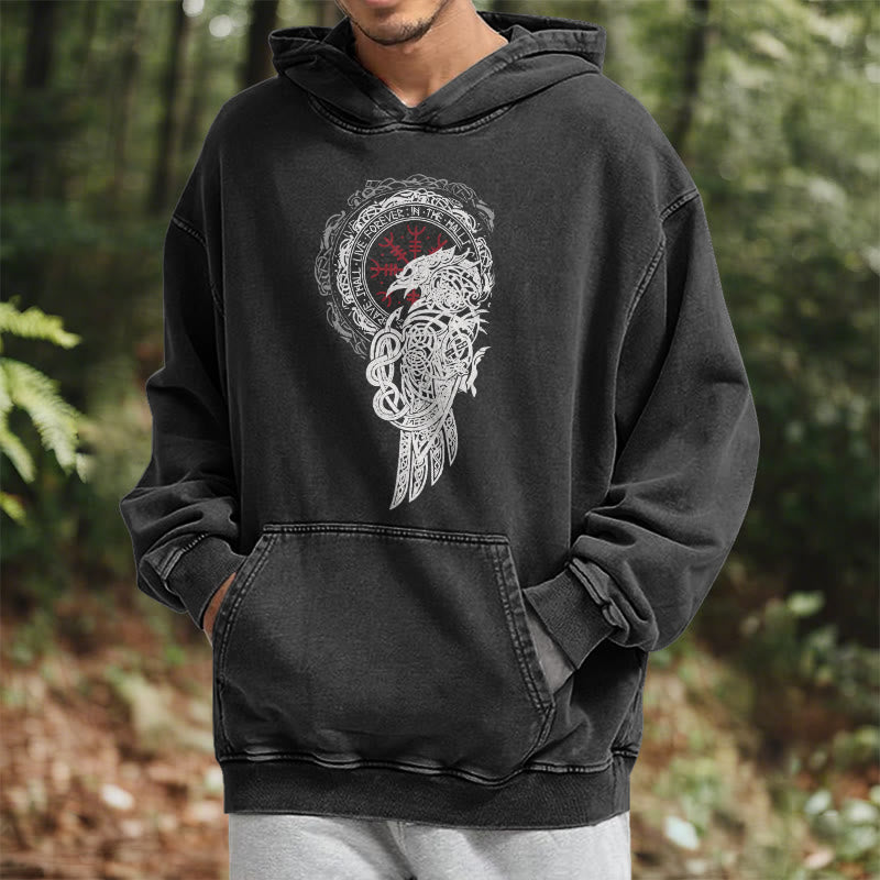 WorldNorse Celtic Raven Helm Of Awe Gewaschener Kapuzenpullover - image 6