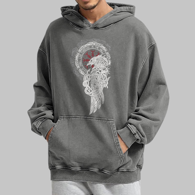 WorldNorse Celtic Raven Helm Of Awe Gewaschener Kapuzenpullover - image 15