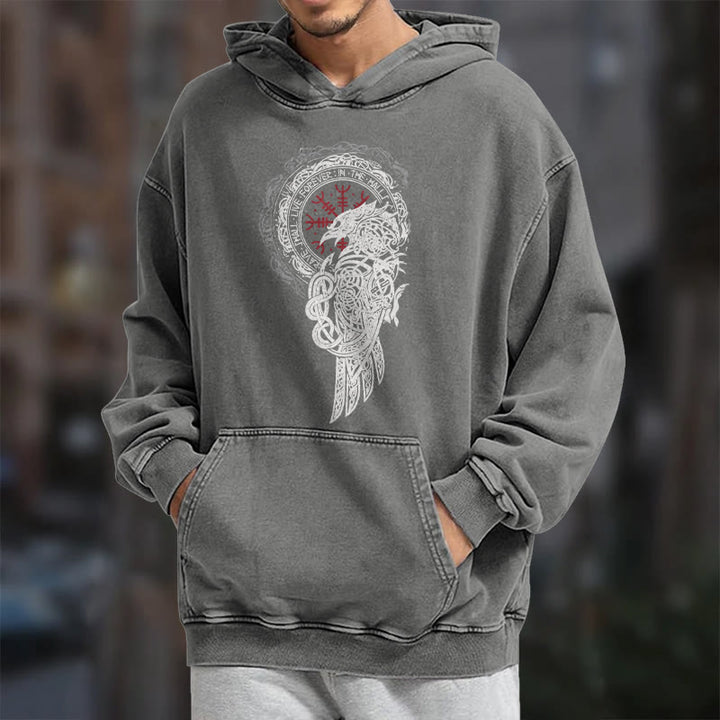 WorldNorse Celtic Raven Helm Of Awe Gewaschener Kapuzenpullover - image 17