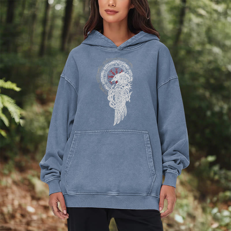 WorldNorse Celtic Raven Helm Of Awe Gewaschener Kapuzenpullover - image 24