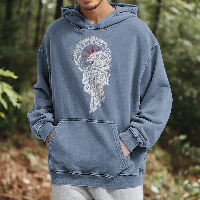 WorldNorse Celtic Raven Helm Of Awe Gewaschener Kapuzenpullover - image 23