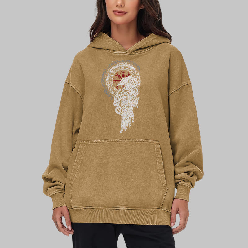 WorldNorse Celtic Raven Helm Of Awe Gewaschener Kapuzenpullover - image 32