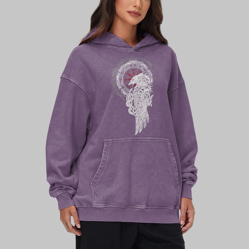 WorldNorse Celtic Raven Helm Of Awe Gewaschener Kapuzenpullover - image 38