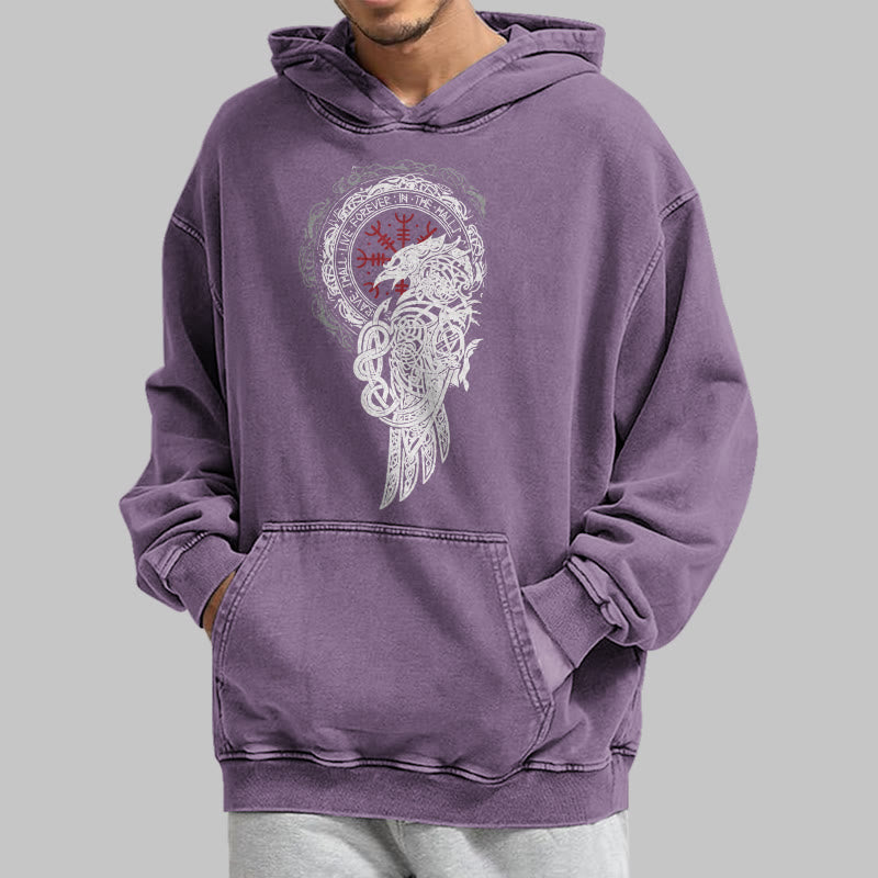 WorldNorse Celtic Raven Helm Of Awe Gewaschener Kapuzenpullover - image 35