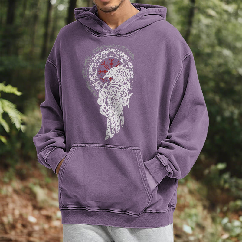 WorldNorse Celtic Raven Helm Of Awe Gewaschener Kapuzenpullover - image 38
