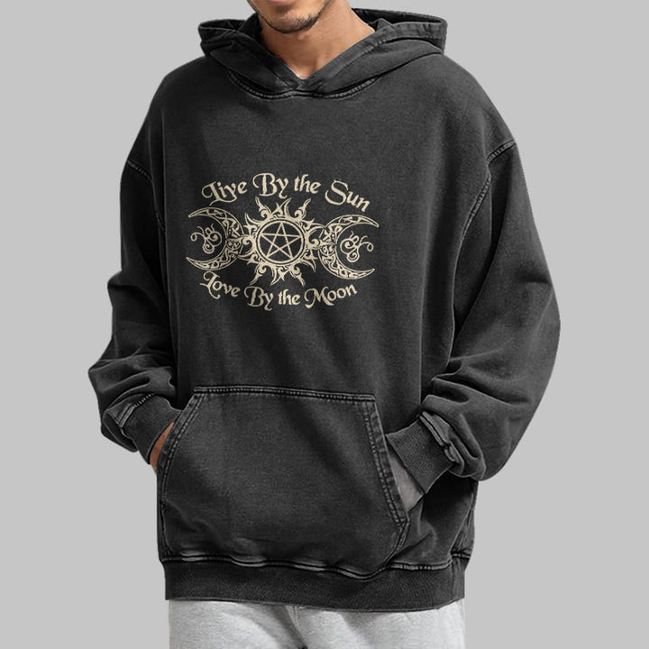 WorldNorse – Kapuzenpullover „Live By The Sun“ mit Keltischer Knoten , gewaschen - image 4