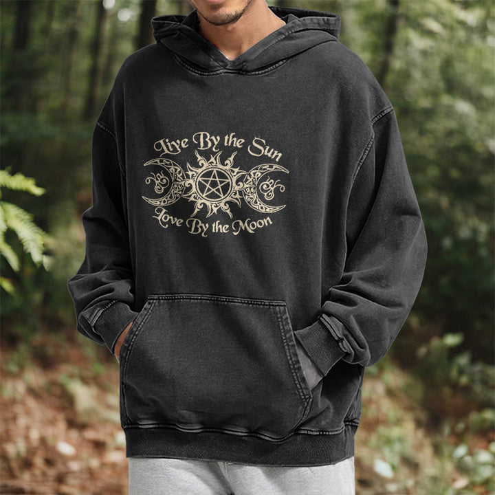 WorldNorse – Kapuzenpullover „Live By The Sun“ mit Keltischer Knoten , gewaschen - image 6
