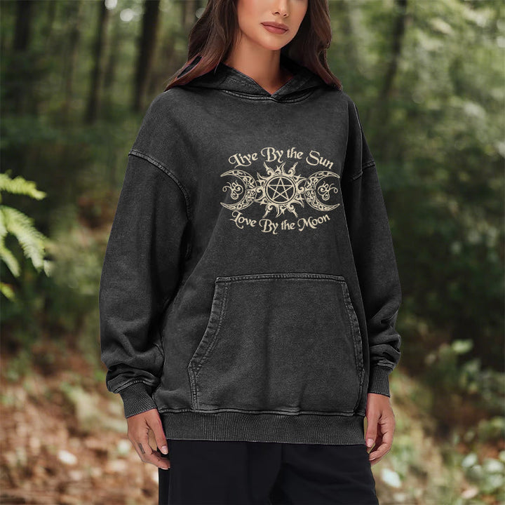 WorldNorse – Kapuzenpullover „Live By The Sun“ mit Keltischer Knoten , gewaschen - image 9