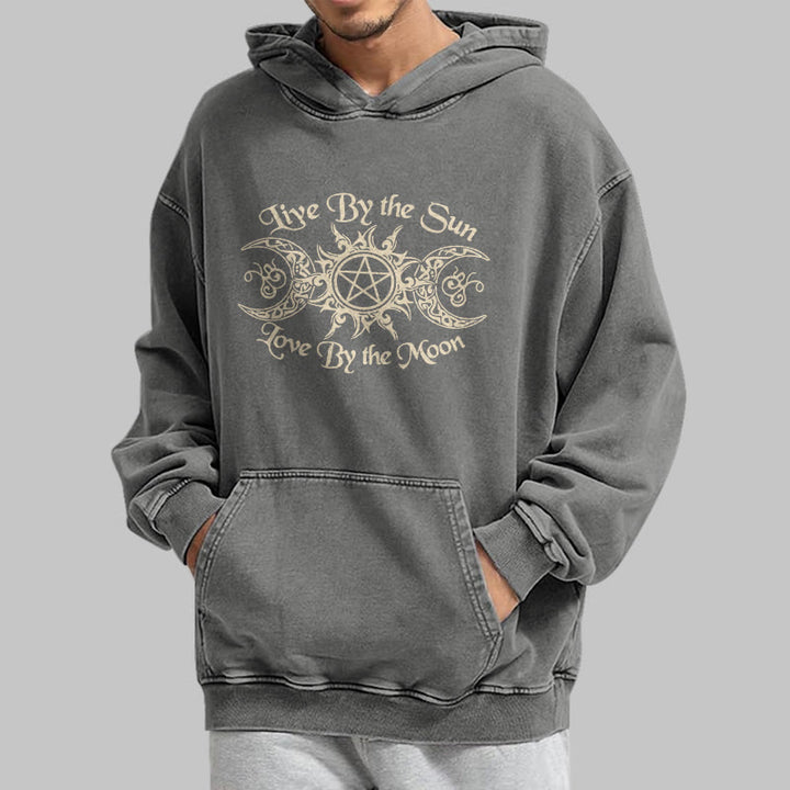 WorldNorse – Kapuzenpullover „Live By The Sun“ mit Keltischer Knoten , gewaschen - image 13