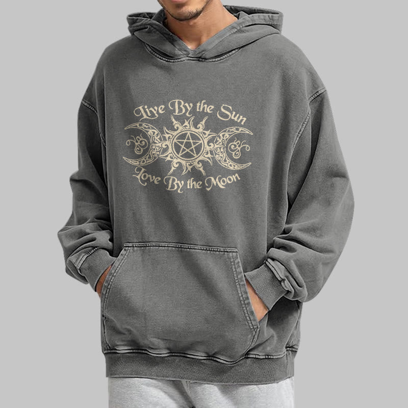 WorldNorse – Kapuzenpullover „Live By The Sun“ mit Keltischer Knoten , gewaschen - image 14