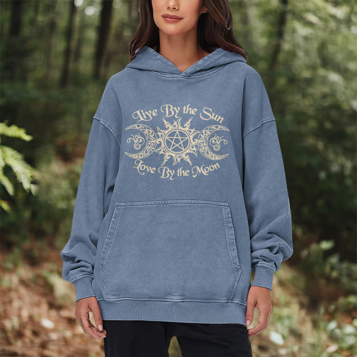 WorldNorse – Kapuzenpullover „Live By The Sun“ mit Keltischer Knoten , gewaschen - image 24