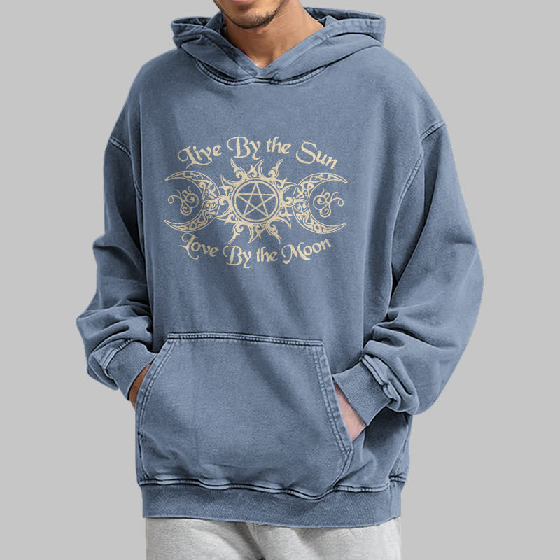 WorldNorse – Kapuzenpullover „Live By The Sun“ mit Keltischer Knoten , gewaschen - image 20