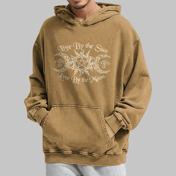WorldNorse – Kapuzenpullover „Live By The Sun“ mit Keltischer Knoten , gewaschen - image 27