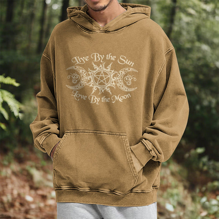 WorldNorse – Kapuzenpullover „Live By The Sun“ mit Keltischer Knoten , gewaschen - image 29