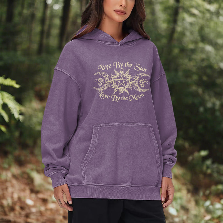 WorldNorse – Kapuzenpullover „Live By The Sun“ mit Keltischer Knoten , gewaschen - image 36