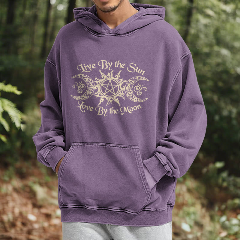 WorldNorse – Kapuzenpullover „Live By The Sun“ mit Keltischer Knoten , gewaschen - image 35