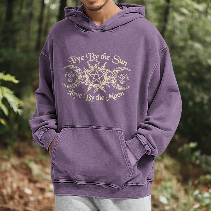 WorldNorse – Kapuzenpullover „Live By The Sun“ mit Keltischer Knoten , gewaschen - image 35