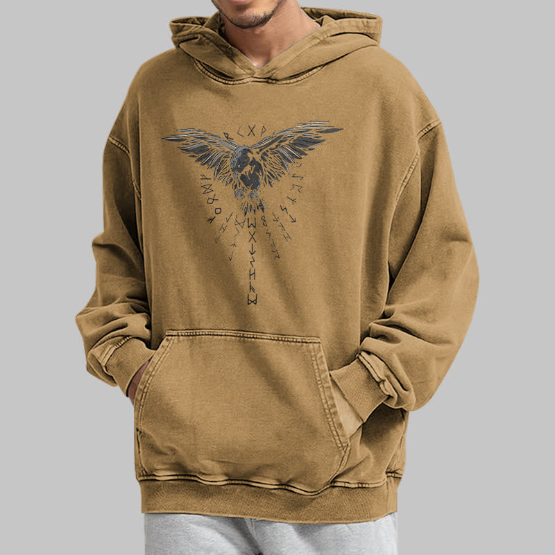 WorldNorse – Kapuzenpullover mit Raven -Grafik, gewaschen - image 29