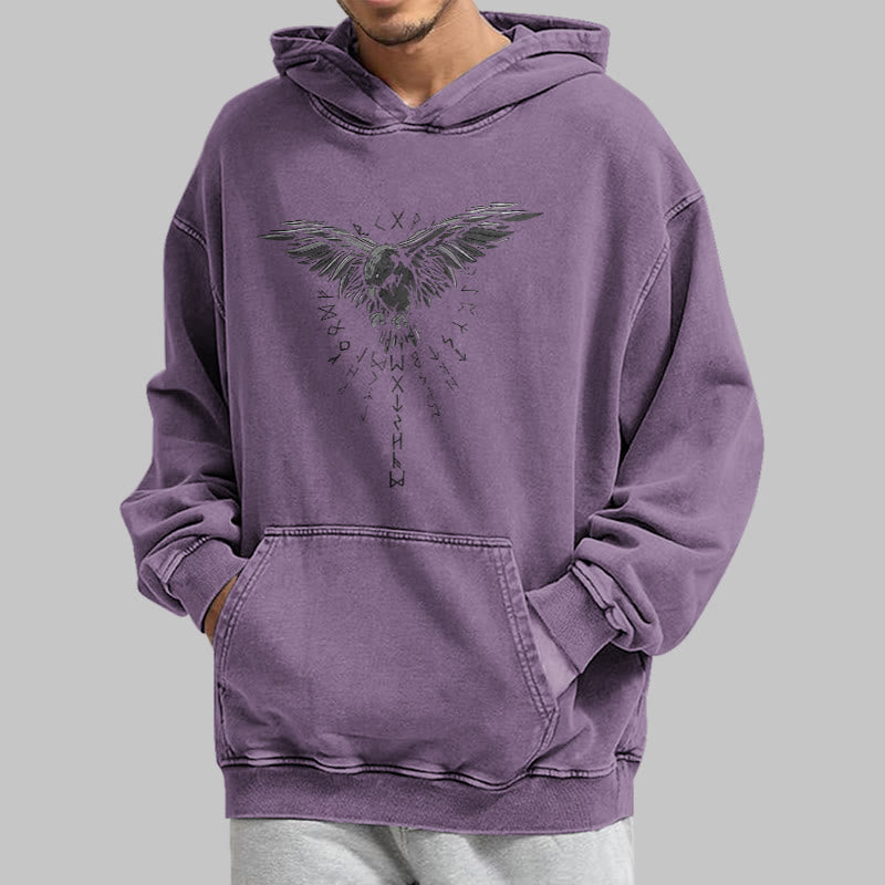 WorldNorse – Kapuzenpullover mit Raven -Grafik, gewaschen - image 35