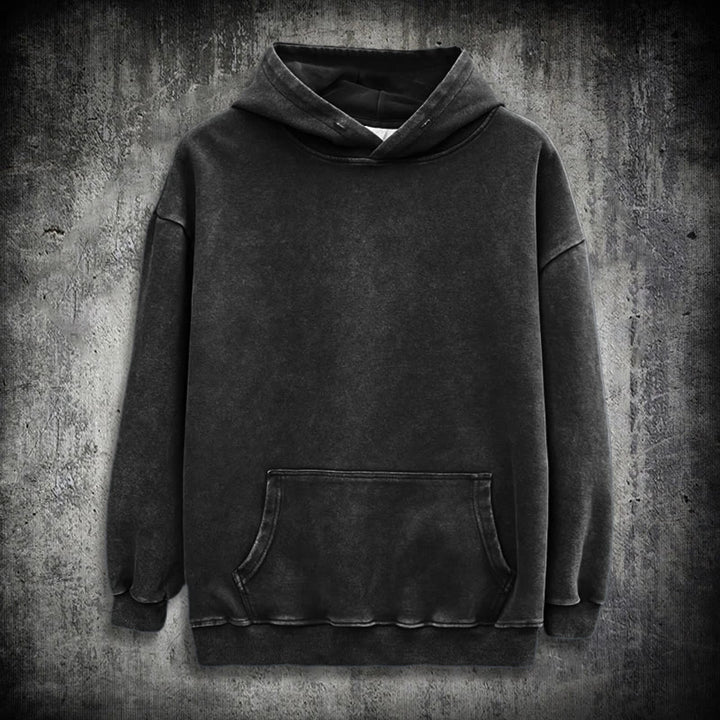 WorldNorse Wikingersymbol Raven Vegvisir gewaschener Kapuzenpullover - image 1