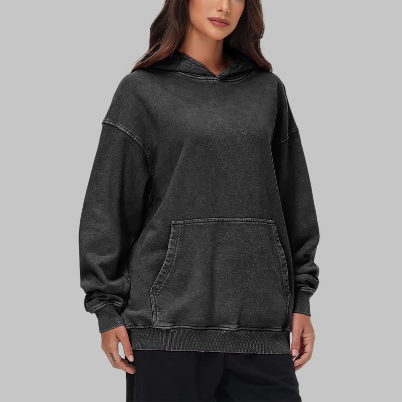 WorldNorse Wikingersymbol Raven Vegvisir gewaschener Kapuzenpullover - image 9