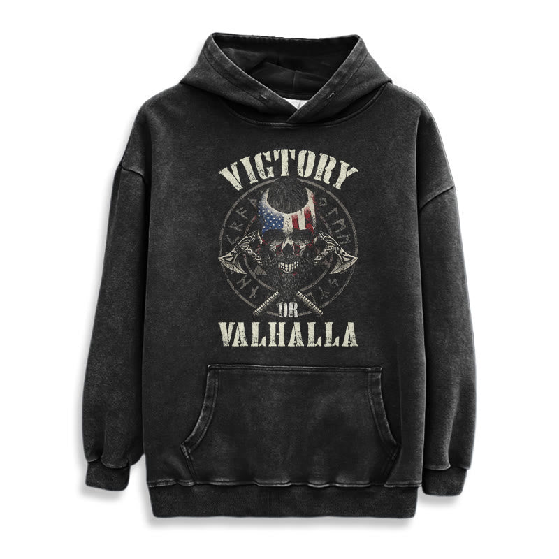 WorldNorse Victory oder Valhalla Warrior gewaschener Kapuzenpullover - image 2