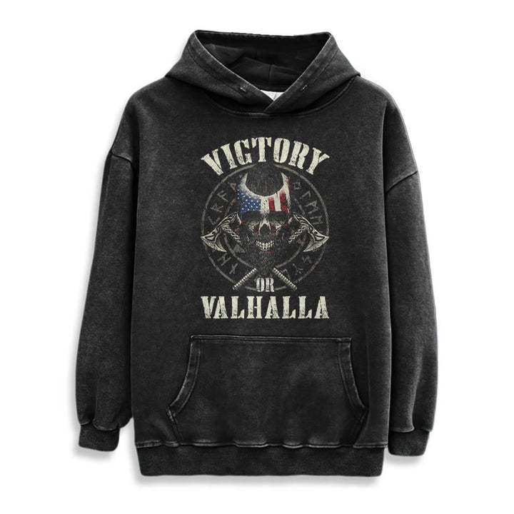 WorldNorse Victory oder Valhalla Warrior gewaschener Kapuzenpullover - image 2