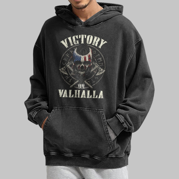 WorldNorse Victory oder Valhalla Warrior gewaschener Kapuzenpullover - image 4