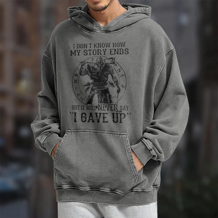 WorldNorse – Gewaschener Kapuzenpullover „It Will Never Say ''I Gave Up'' - image 16
