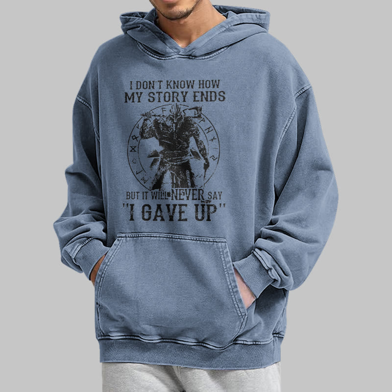 WorldNorse – Gewaschener Kapuzenpullover „It Will Never Say ''I Gave Up'' - image 22