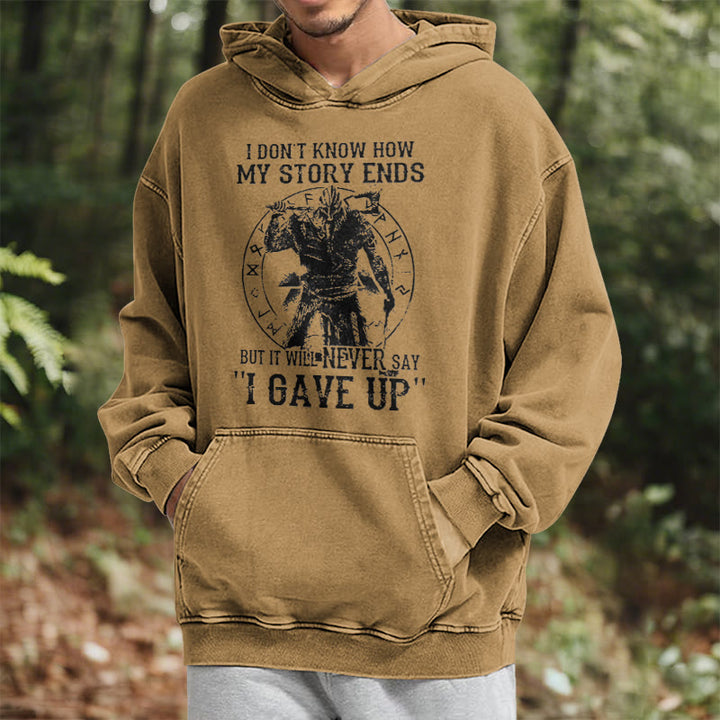 WorldNorse – Gewaschener Kapuzenpullover „It Will Never Say ''I Gave Up'' - image 28
