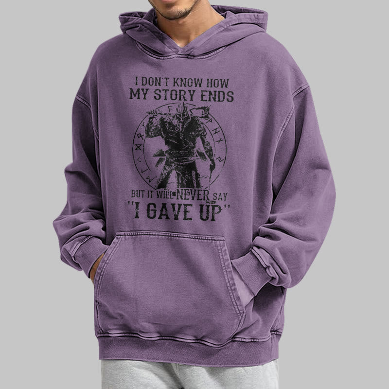 WorldNorse – Gewaschener Kapuzenpullover „It Will Never Say ''I Gave Up'' - image 35