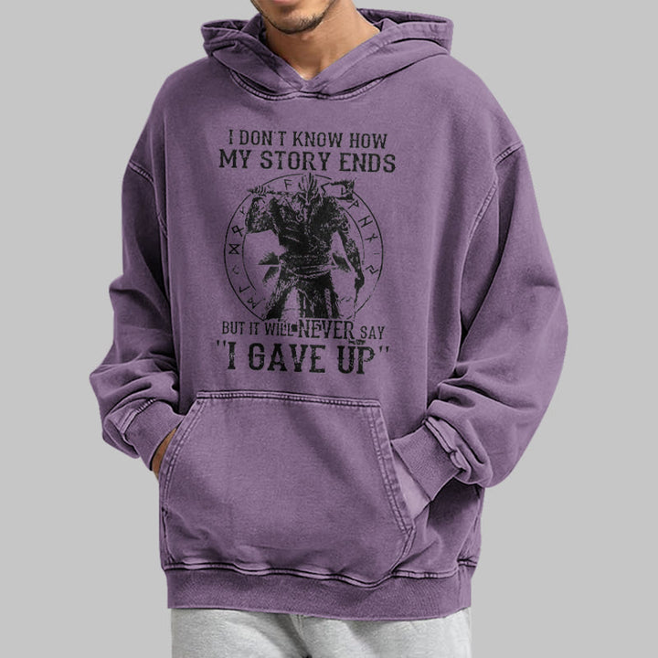 WorldNorse – Gewaschener Kapuzenpullover „It Will Never Say ''I Gave Up'' - image 35