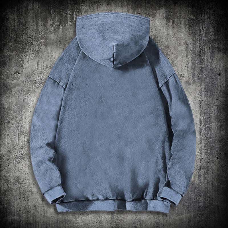 WorldNorse Viking Helm Of Awe Print Verwaschener Kapuzenpullover - image 20